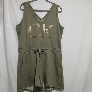Calvin Klein Romper Lounge Drawstring Pockets‎ Olive Green Casual L